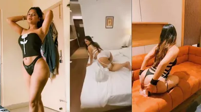 Sexy Indian Girl Teasing Giving Blowjob In Lift Then Fucking Without Removing Clothes Hard Fucking In Hotel Don't Miss