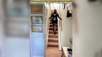 Cathy Shiny PVC Very Tight Dress High Heels Slut Granny Walks Up Home Stairs PVC
