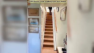 Cathy Shiny PVC Very Tight Dress High Heels Slut Granny Walks Up Home Stairs PVC