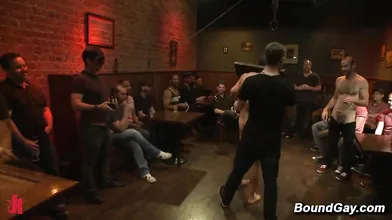 Bar crowd fucks go go boy Isaac Hardy