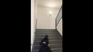 Arab Slut Sucks In The Elevator And Gets Fucked On The Stairs