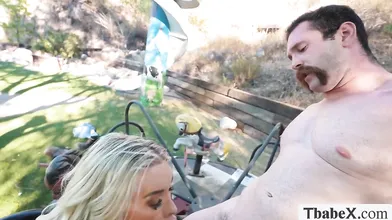 Fucking TS hitchhiker while we stop in the park