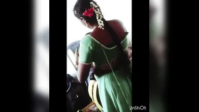 Aunty saree change new