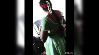 Aunty saree change new