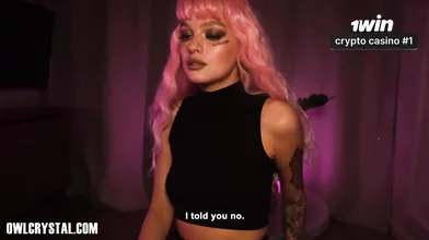 Alt bombshell gives BFF afooter, pays debts; dirty talk, deepthroat, facial.