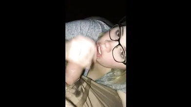 Big Blonde Slut Sucks Weird Cock