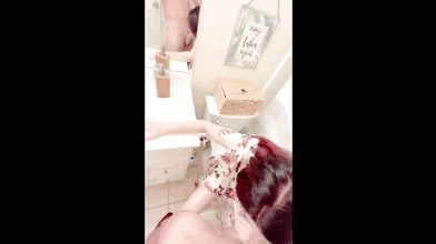 Slut Sucks And Gets Fucked In The Bathroom