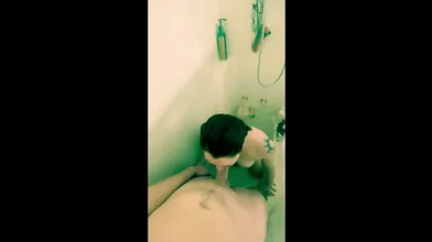 Slut Sucks In The Shower