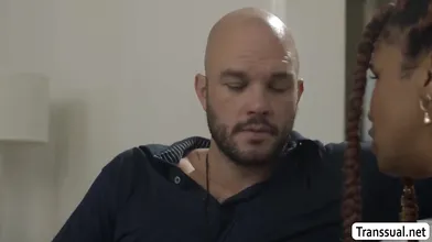 Nailing my hot new TS Ebony neighbor in the ass