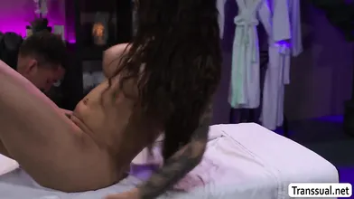 Giving my favorite customer a full body rubdown