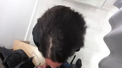 Slut Sucks In A Fitting Room