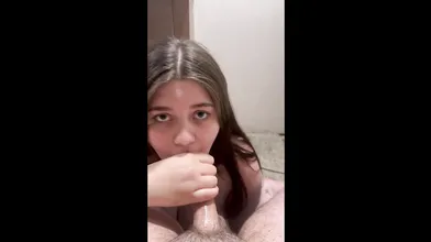 Big Slutty Teen Sucks Her Dad's Friend's Cock