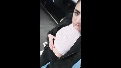 Ugly Slut Masturbates With Her Dildo In A Parking Lot