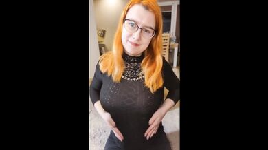 Redheaded Slut With Glasses Sucking Cock