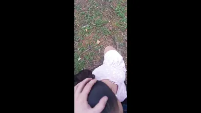 Ugly Slut Sucks In A Park