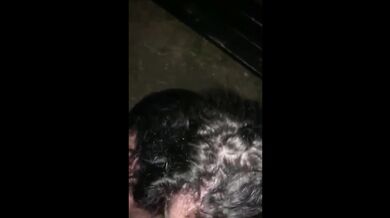 Slut Sucks Two Dicks Outside At Night