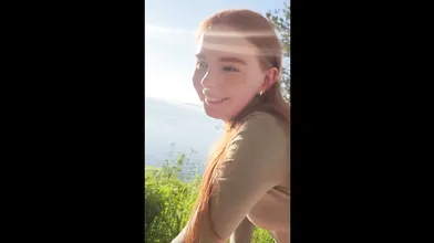 Redhead Sucks With A View Of The Lake
