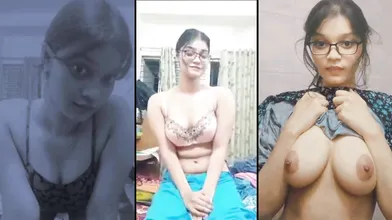 Beautiful Glasses Girl Showing For Boyfriend