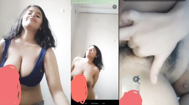 Beautiful Cute Snapchat Babe Showing Big Boobs Hairy Pussy Closeup & Fingering Video