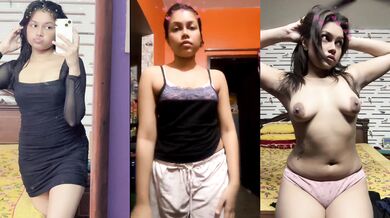 Cute Desi Girl Showing Boobs, Licking Chocolate Of Her Boobs