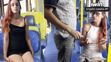 Homem perturbado assedia mulher de forma obscena em transporte público - vídeo p