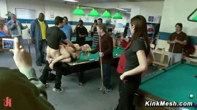 Teen Haley Cummings Exposed Naked And Getting Fingered By Strangers At A Pool Hall