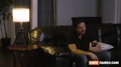 Eager to witness her father's enormous erection, Demi munches her lips and plead