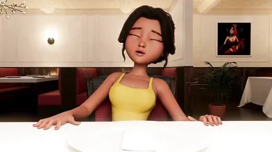 nimation Shemale Takes Big Cock While Dining in 3D Style