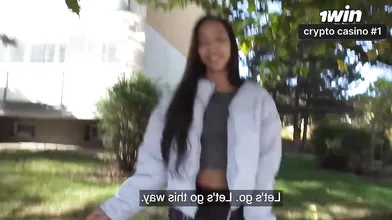 Public Agent - Slim Asian with jaw-dropping Big Ass and tiny boobies has her tig