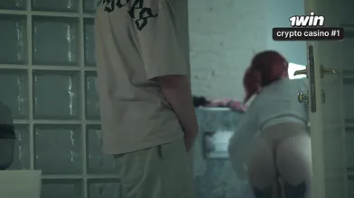 Mom and I shared hotel sofa - creampie inside, flawless tits.