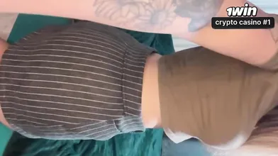 Blonde with a WET PUSSY shakes her bootie in a short miniskirt and crimson panti