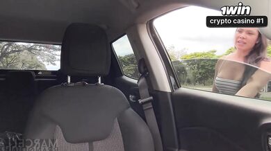 Horny uber driver and I ended up throating in the car - Brazil's best XXX porn!