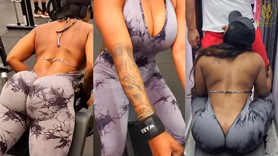 Michelle Wick entrenando y mamando