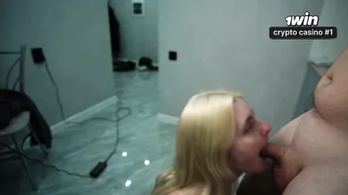 Sexy damsel got filthy blowjob after making breakfast. He assured she was totall