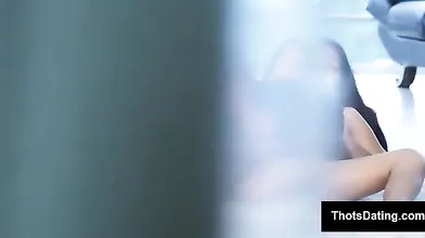 Passionate Latina babe gives blowjob and intense sex in luxury room