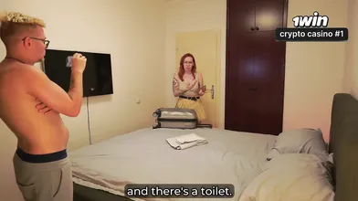 Stepmom gets a surprise when I touch my boner on her in a hotel backstage - hot