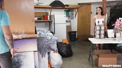 Nympho Alexis Tae's Garage Sale Takes A Quick Turn With A Big Dicked Man