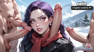 Snowy Mountain Cream Explosion: Purple Goddess Gets Four-Pump Frenzy