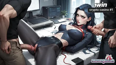 Neuro Angels: Blue-Haired Goddess Drenched in Creamy Office Squirting