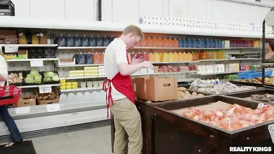 Huge Titted Ashlyn Peaks Riding Dick In The Grocery Store