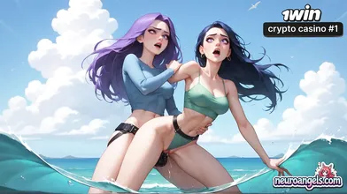 Purple-haired vixen takes on the waves for a steamy beach fuckfest session, and