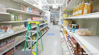 Carmela Clutch & Lilly Hall Shares Stockboy's Cock At The Supermarket