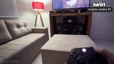 Playing video games and romping this hottie