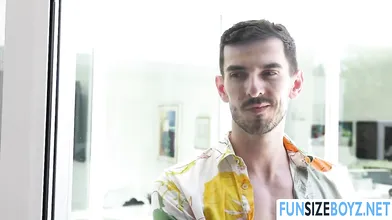 Twink renter bareback fucked by two big cock