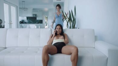 Caught my slut babysitter touching her self