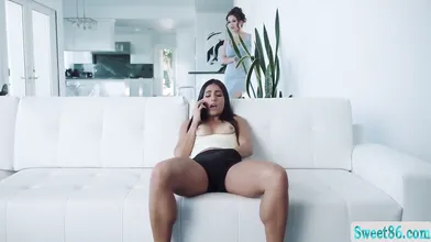 Caught my slut babysitter touching her self