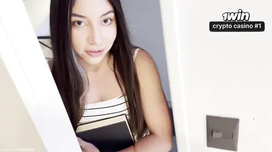 Hot dark-haired honey exposes herself in front of a preacher in missionary posit