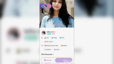 Latha sri chamet telugu girl show