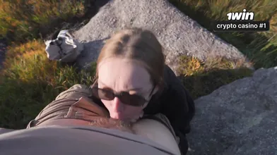 Random light-haired super-bitch gave me a public blowjob and deep-throated out t