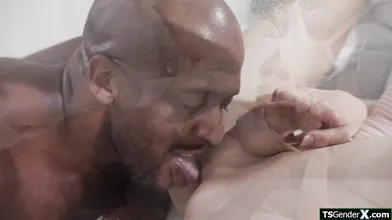 Tgirl stepdaughter Lily Demure anal fucked by black stepdad